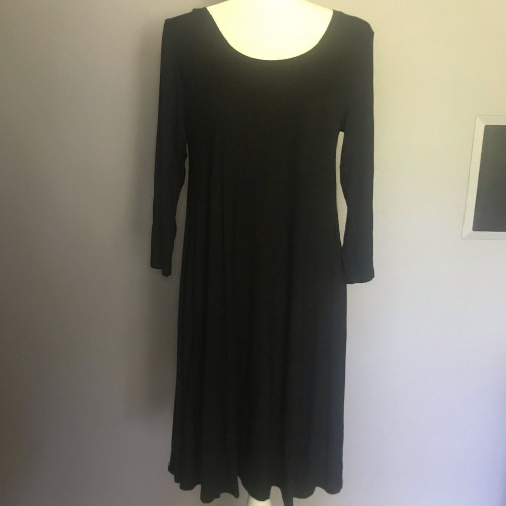 Style & Co Black 3/4 Sleeve Dress
